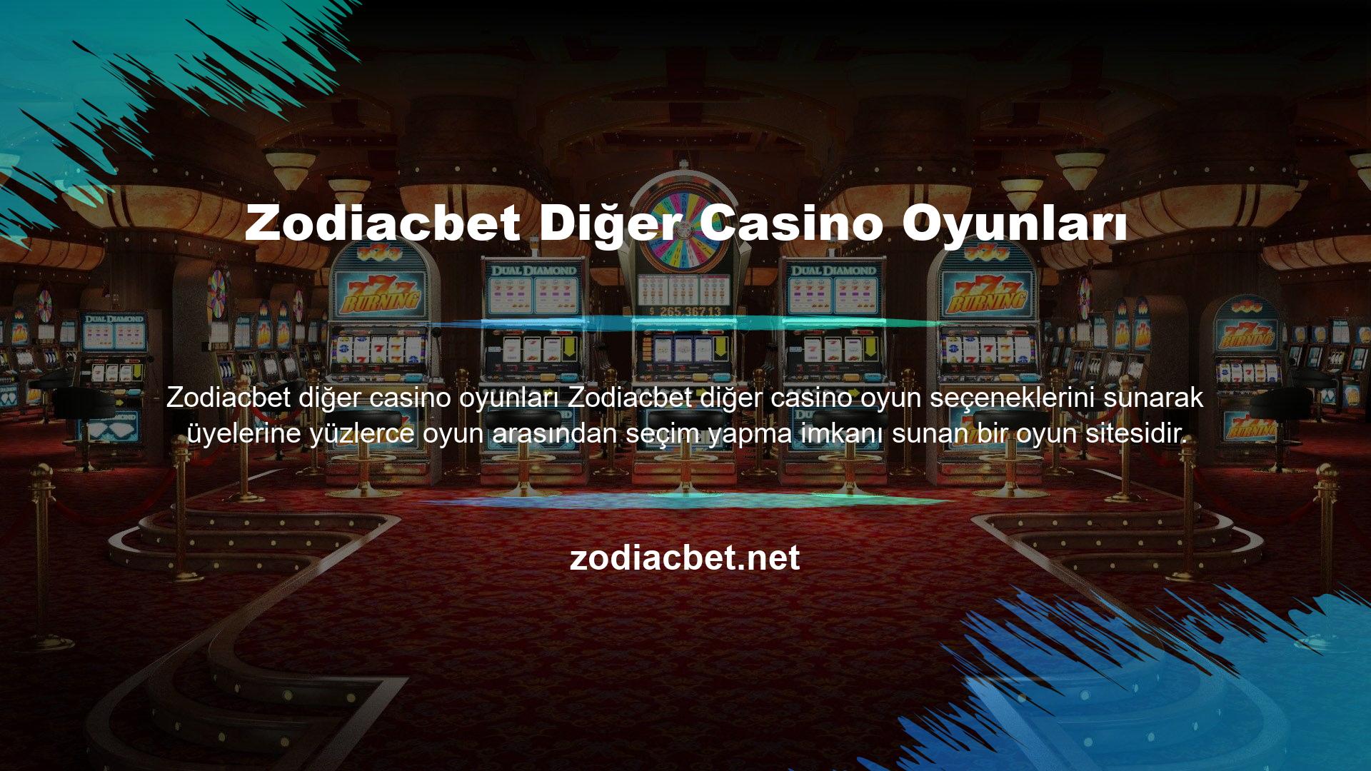 Zodiacbet Casino web sitesinin ana sayfasında bulunan casino oyunları bölümünde hangi oyun sağlayıcı firmaların oyunlarına sahip olduğunu görebilirsiniz